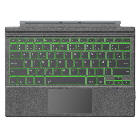 TiMOVO Clavier AZERTY Layout, Accessoire Microsoft Surface Pro 7 Plus, Clavier Bluetooth avec Rétro-éclairage Sept Couleurs pour