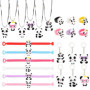 HOWAF 24pcs Anniversaire Panda Cadeau, Panda Porte Clés, Panda Bracelets Fille, Panda Bagues Jouets Kit Enfants Fête, Pinata Ann