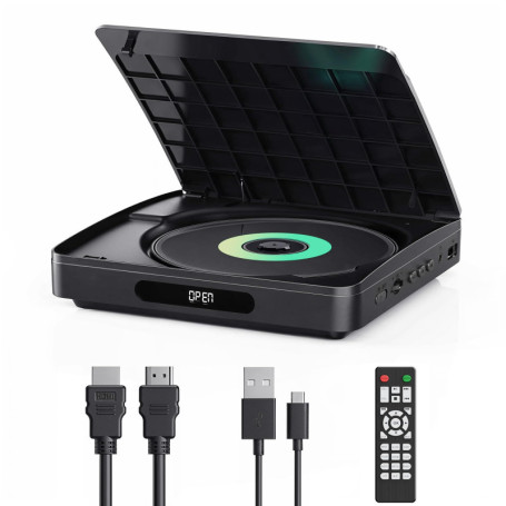 YOTON Mini Lecteur DVD pour TV avec Port USB, Sortie HDMI, Prise en Charge de Tous Les Disques de Région, Compatible avec Les DV
