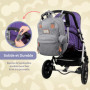 RUVALINO Sac à Dos à Langer, Sac à Langer bébé avec Matelas à Langer Portable, Porte-Sucette et Sangles de Poussette, Sac de Voy