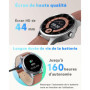 TOOBUR Montre Connectée Homme Femme Lunette Métal avec Podomètre, Smartwatch 100 Sports, Répondre Passer Appel et Cardiofrequenc