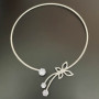 Colliers papillon en cristal Carufin argent fiore choker collana bijoux réglables pour femmes et filles