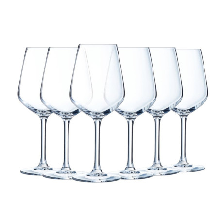 Luminarc - Collection Vinetis - 6 verres à pied 30 cl - Design moderne et élégant - Fabriqués en France - Emballage renforcé