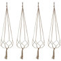 4PCS Suspension Macramé pour Plante, Corde de Coton Plante Cintre, Tissés à la Main Porte Pot de Fleurs pour Maison Bureau Balco