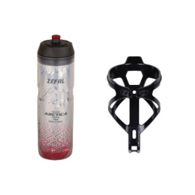ZEFAL Pack Arctica 75 Argent-Rouge et Pulse B2 Noir - Pack Hydratation avec Bidon Vélo Isotherme et Porte Bidon Velo - Porte Gou