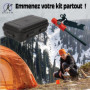 Allume Feu de Survie + Soufflet INOX + Bois Résine + Corde Inflammable x3 + Boite Coffret Etanche Pierre à Feu Kit de Survie Fir