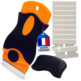Grattoir Plaque Vitrocéramique - Grattoir Vitre - Kit Raclette Universel Et 10 Lames De Rechanges - Pratique Et Simple D’Utilisa
