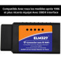 Elm327® WiFi OBDII + Srvice Francais 7/7J - LIT ET EFFACE Les Codes ERREURS Instantané, Valise de Diagnostic Tous VÉHICULES - An