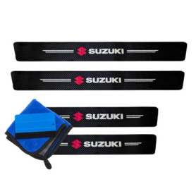ODOKIT Seuil De Protection Porte Fibre De Carbone Noir - Compatible avec Suzuki Swift Vitara S-Cross Ignis Jimny Hybrid - Access