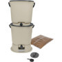 Lot de 2 composteurs Bokashi Essential 15,3L+1kg de Brain+1 Base-Crème