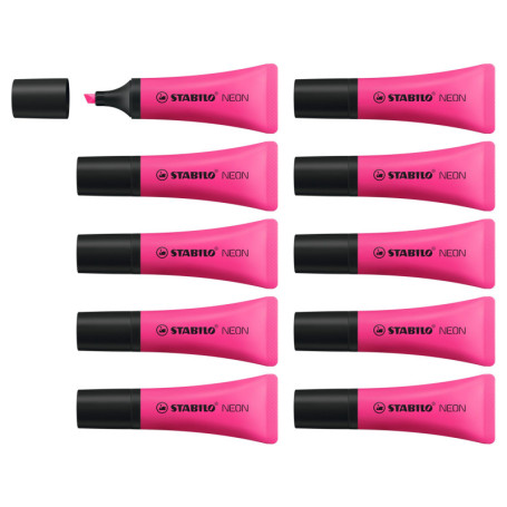 Surligneur - STABILO NEON - Lot de 10 surligneurs - Lilas