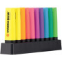 Surligneur STABILO BOSS ORIGINAL - Set de bureau x 10 surligneurs fluo