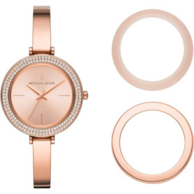 Michael Kors Montre Quartz Femme 36.00mm avec Cadran Rose analogique et Bracelet en Bracelet en Acier Or Rose MK4435