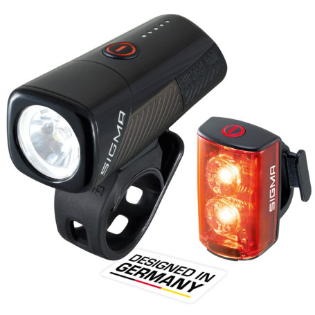 SIGMA - Buster 400 / RL 80 Set | Feux Avant et arrière à LED | 400 lumens et 80 lumens | Eclairage vélo Avant et arrière à Piles