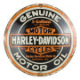 Nostalgic-Art Plaque rétro, Ø 35 cm, Harley-Davidson – Genuine Motor Oil – Idée cadeau pour motards, Official License Product (O
