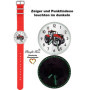 Pacific Time Montre-bracelet pour enfant garçon tracteur rouge tracteur montre enfant voiture voiture bracelet textile aiguilles