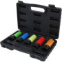 KS Tools 515.0870 Jeu de 5 douilles en aluminium 1/2" (15-17-19-21-22 mm), code couleur selon la largeur de clé