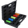 KS Tools 515.0870 Jeu de 5 douilles en aluminium 1/2" (15-17-19-21-22 mm), code couleur selon la largeur de clé