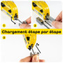 Agrafeuse 3-en-1 Rapid NUNU, Agrafeuse Murale pour Bois, Agrafeuse de Bricolage, Agrafeuse de Tapisserie et Tissus, Agrafeuse de