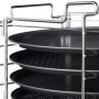 Relaxdays 10020495 Plaques de cuisson pizza lot de 4 avec support HxlxP : 20 x 32 x 32 cm avec perforation revêtement antiadhési