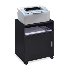 relaxdays Caisson de Bureau, 3 Compartiments & Porte, Salle de Travail, aggloméré, Rangement, HLP 57x48x34 cm, Noir