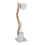 Relaxdays Serviteur WC Non Fixe, Porte-Rouleau, Brosse et Son Support, H x L x P : 75 x 18,5 x 18,5 cm, Blanc et Nature