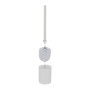 Relaxdays Serviteur WC Non Fixe, Porte-Rouleau, Brosse et Son Support, H x L x P : 75 x 18,5 x 18,5 cm, Blanc et Nature