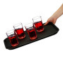Relaxdays Plateau de Service, Lot de 2, Surface antidérapante, Forme rectangulaire, Restaurant, LxP: 46 x 35 cm, Noir