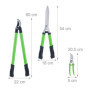 Relaxdays Lot d’Outils de Jardinage, pour Bois Vert, sécateur, cisaille & Taille-haie Manuel, Lame en Acier, Vert