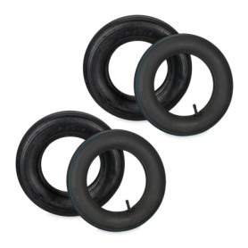 Relaxdays Roue brouette avec Chambre à air, Lot de 2 pneus Rechange 3.50-8 Pouces, pneumatiques, Jusqu’à 154 kg, Noire