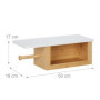 Relaxdays Dérouleur Papier Toilette avec étagère, Support en Bambou, Compartiment, HxLxP : 17x50x18 cm, Nature - Blanc