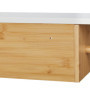 Relaxdays Dérouleur Papier Toilette avec étagère, Support en Bambou, Compartiment, HxLxP : 17x50x18 cm, Nature - Blanc