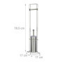Relaxdays Serviteur WC, HxLxP: 78,5x17x17 cm, Porte-Papier Toilette, Brosse WC & Support, Acier Inoxydable, argenté