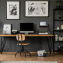 Relaxdays Support d'imprimante, Organiseur de Bureau, H x L x P : 28 x 44 x 28 cm, Design Industriel, Marron foncé/Noir
