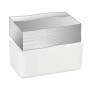 Relaxdays Boîte à mouchoirs, Plastique & Bambou, Distributeur, rectangulaire, HxLxP : 10x23x13 cm, Blanc - Nature