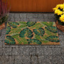 Relaxdays Paillasson Coco, Tapis avec Feuilles, 40x60 cm, antidérapant, résistant, intérieur, extérieur, Multicolore