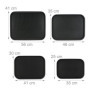 Relaxdays Lot de 4 Plateaux de Service, Surface antidérapante, rectangulaires, pour la Restauration, 4 Tailles, Noir