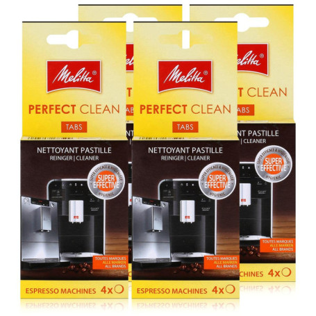 Melitta Perfect Clean Lot de 4 tablettes de nettoyage pour machines à expresso 4 x 1,8 g