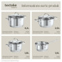 tectake® Set de casserole Inox Batterie de cuisine inox Casseroles & couvercle casserole 7 pcs. idéal Induction cuisinère gaz & 
