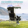 Navaris Chaise de Camping Pliante - Chaise Pliable pour Le Transport Facile - Parasol Intégré pour Protéger du Soleil en Extérie