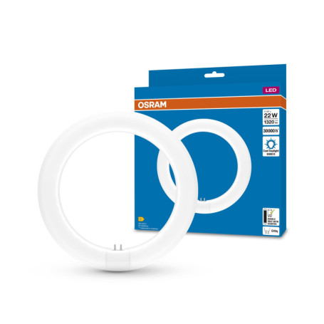 OSRAM Tube LED T9C EM 22, tube LED en forme d'anneau, 11W, 1320LM, 6500K, lumière blanche de la lumière du jour, alternative à L