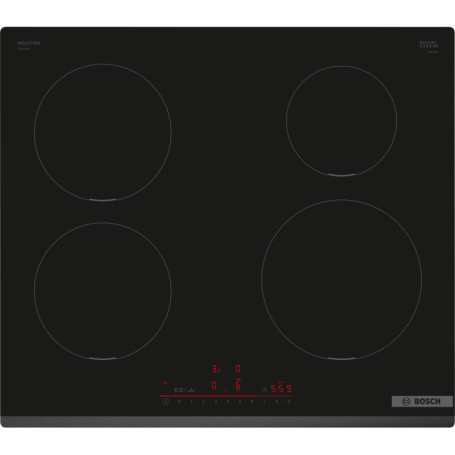 Bosch PIE631HB1E, Plaque de cuisson induction, Série 6, 4 foyers, 60 cm, Noir