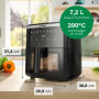 Bosch Air Fryer Série 6, MAF671B0, Friteuse sans huile, capacité de 7,2 L, 7 programmes prédéfinis, vitre de cuisson éclairée, c