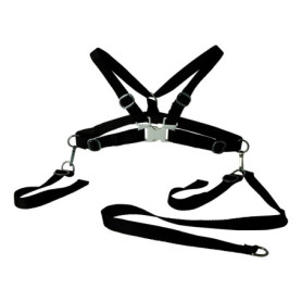 sunnybaby 100660 - Ceinture de sécurité pour enfant avec laisse - Textile - Couleur : noir - Ajustement optimisé - Fabriqué en A