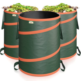 GARDEBRUK - 3x Sac de déchets de jardin 85L max. 30kg par sac tissu renforcé hydrofuge ordures bac