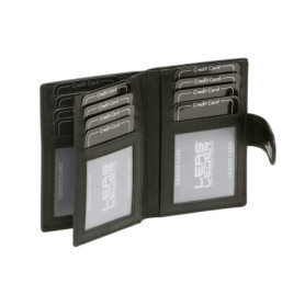 LEAS Porte-cartes Protection RFID Blocage avec boîte à Cadeau en cuir véritable, noir Card-Collection''