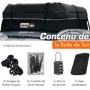 Upgrade4cars Coffre de Toit Voiture 566L sans Barre de Fixation Inclus Accessoires | Sac Porte-Bagage Universel Pliable & Étanch