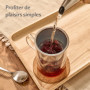 Cosumy Tasse à The avec Infuseur - Mug à The avec infuseur et Couvercle - Tisanière avec Soucoupe - Infuseur thé Verre Borosilic