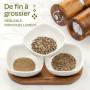 Moulin à sel et poivre en bois d'acacia avec soucoupe - Bois FSC® durable - Broyeur en céramique durable - Sans plastique