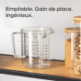 Praknu Verre Doseur en Verre - 1L & 0,5L - Resistant a la Chaleur & au Micro-ondes - Graduation Precise - Ideal pour la Patisser